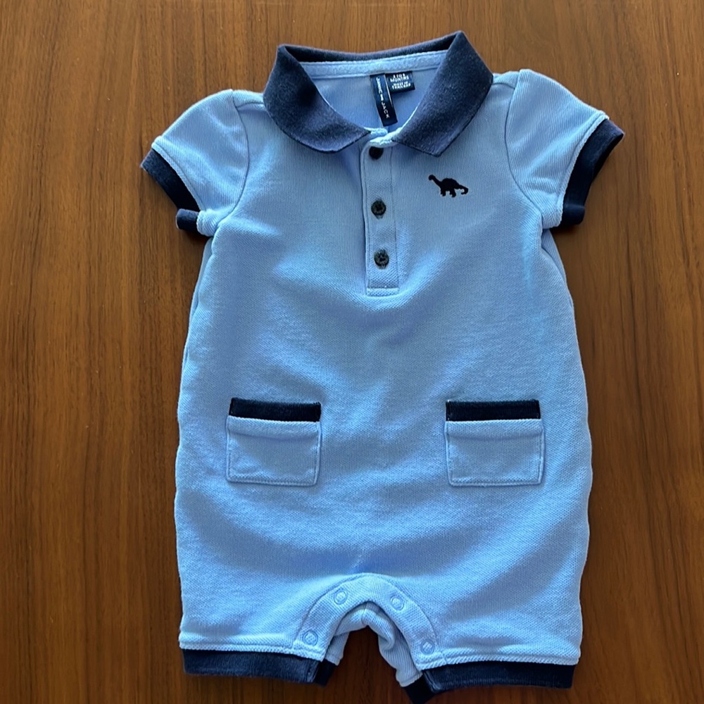 Janie and Jack Baby Pique Polo Romper 3-6 mo